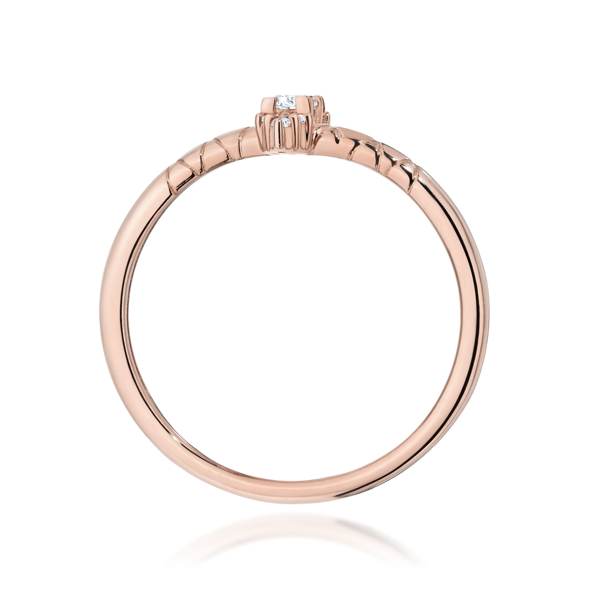 Inel Aur 14K Diamant 0,13ct Baguetă W0713