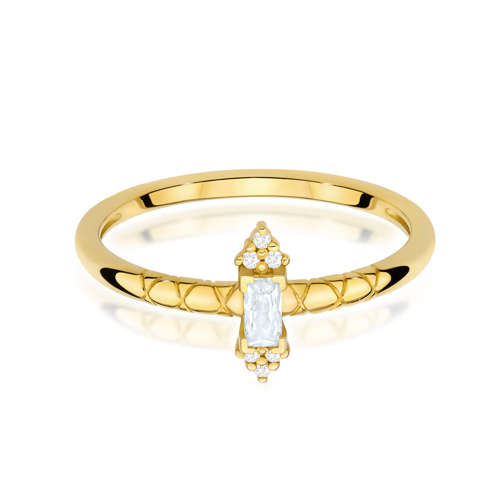 Inel Aur 9K cu Diamante Naturale 0.16 ct