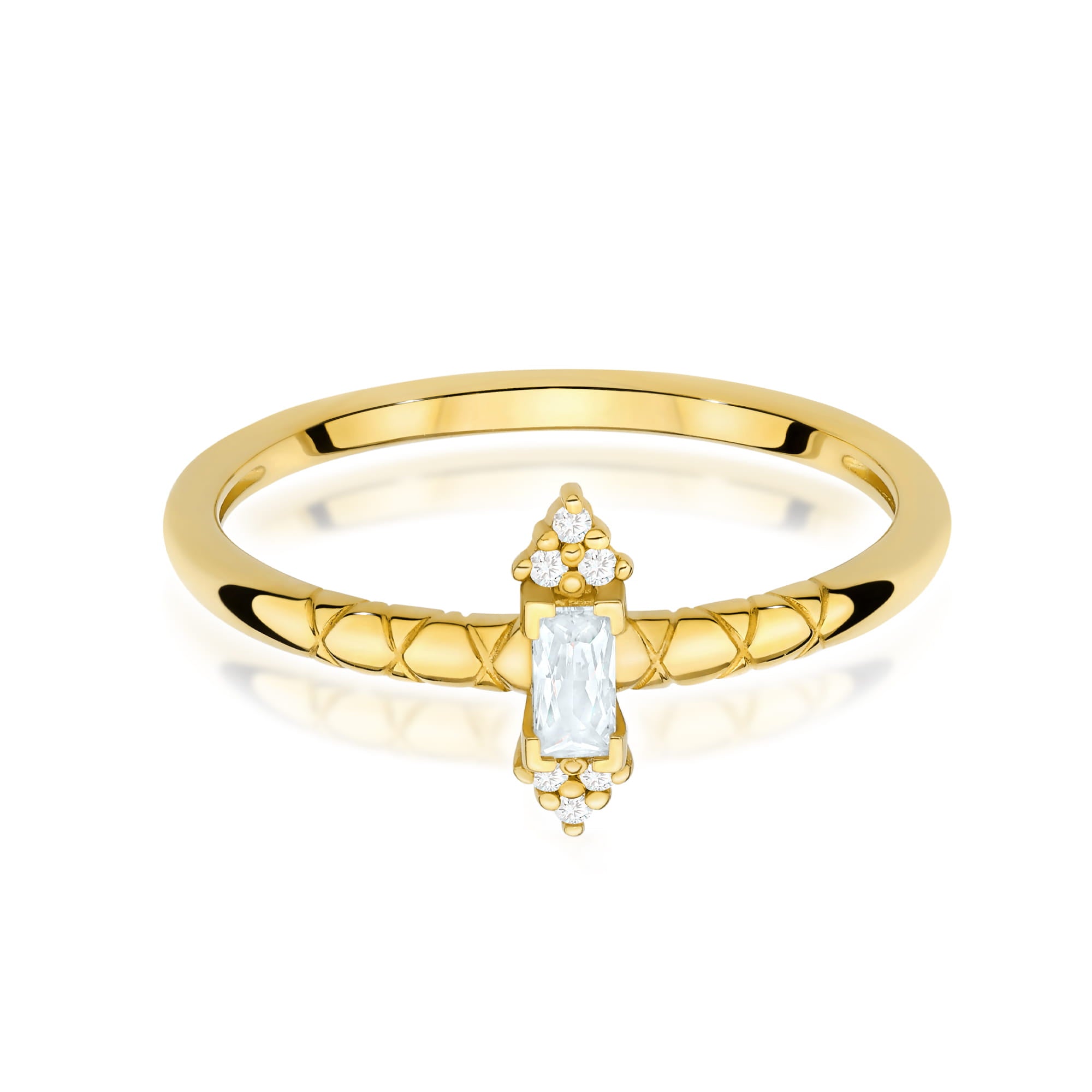Inel Aur 9K cu Diamante Naturale 0.16 ct