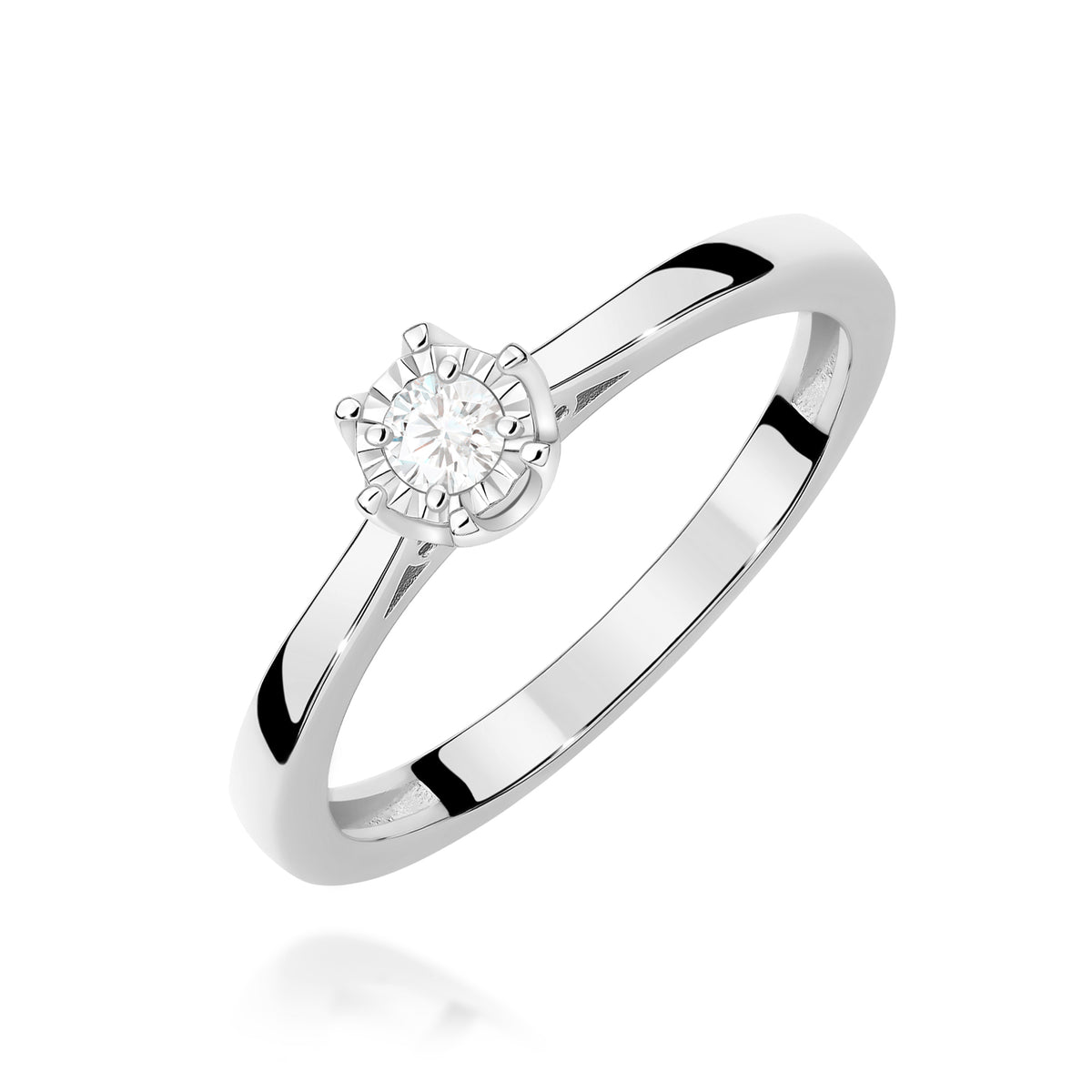 Inel Aur 9K cu Diamant Natural 0.15 ct