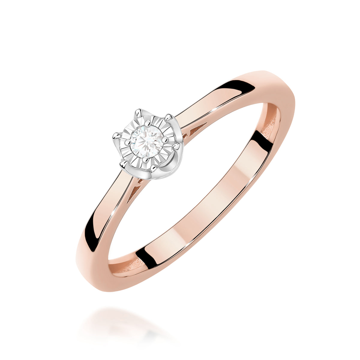 Inel Aur 14K cu Diamant Natural 0.05 ct