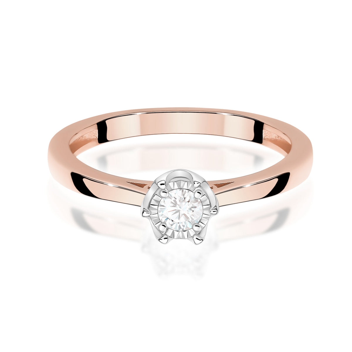 Inel Aur 14K cu Diamant Natural 0.05 ct