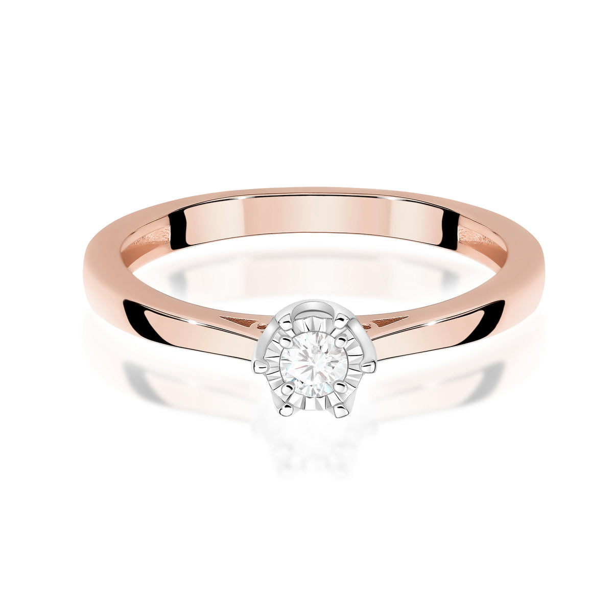 Inel Aur 14K cu Diamant Natural 0.08 ct