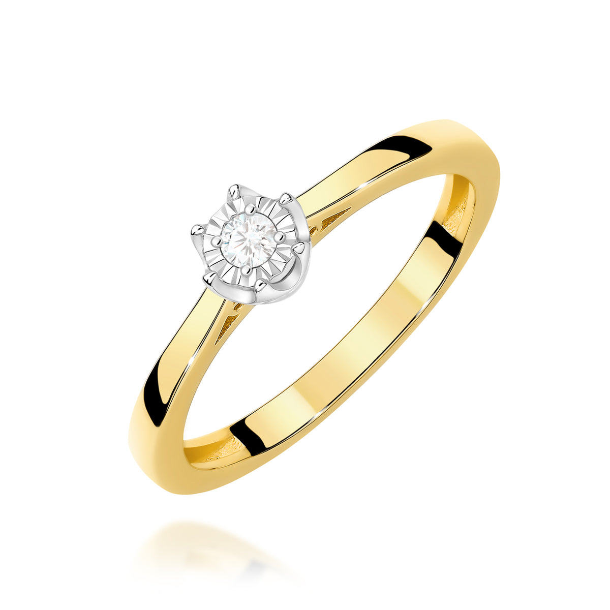 Inel Aur 9K cu Diamant Natural 0.05 ct
