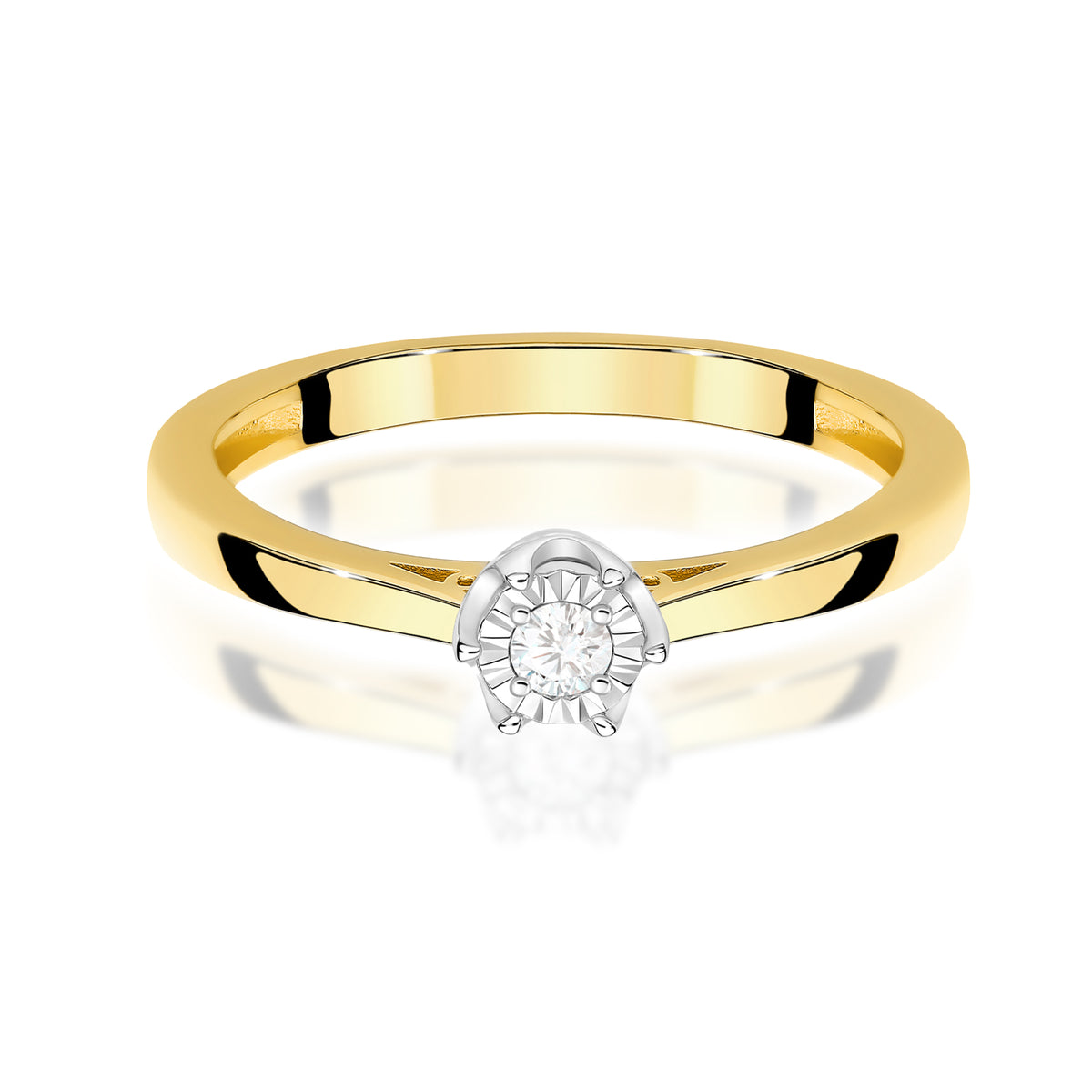 Inel Aur 9K cu Diamant Natural 0.05 ct