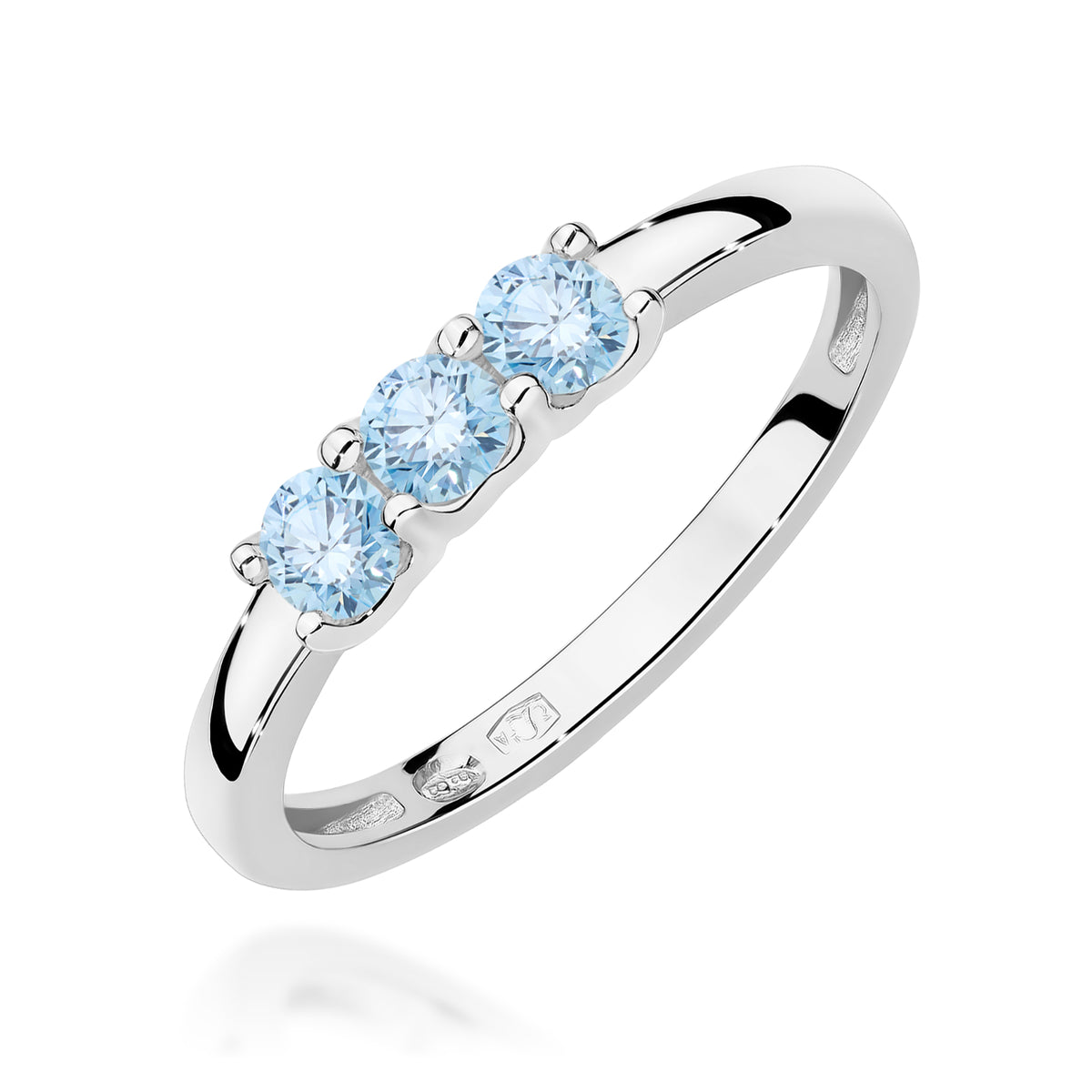 Inel Aur 14K cu Diamante Albastre de Laborator 0.30 ct