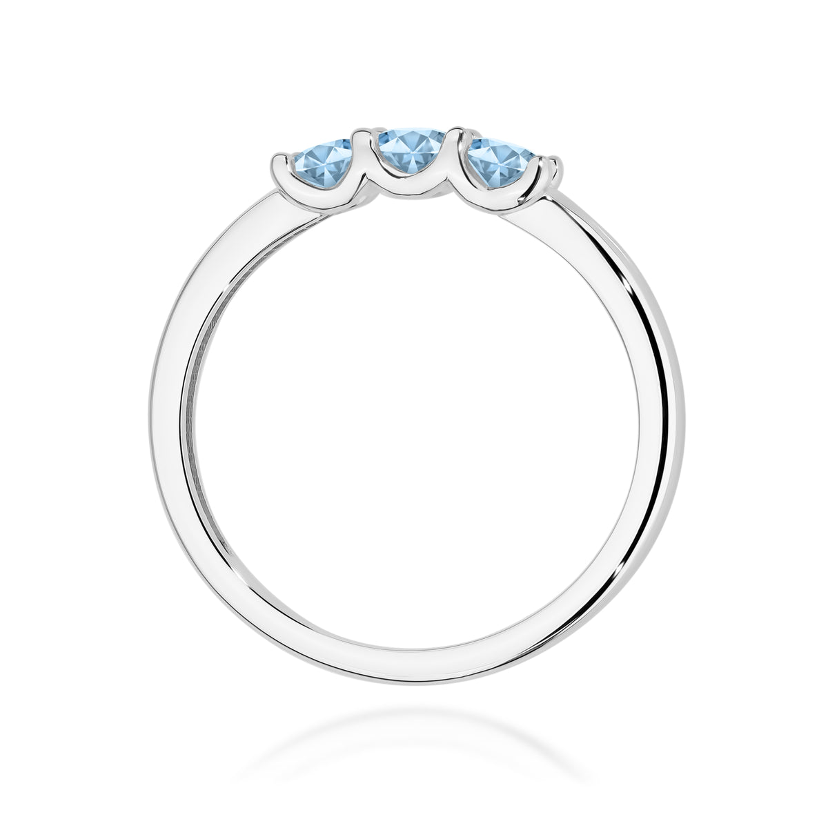 Inel Aur 14K cu Diamante Albastre de Laborator 0.30 ct