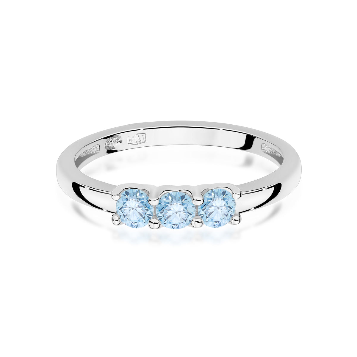 Inel Aur 9K cu Diamante Albastre de Laborator 0.30 ct