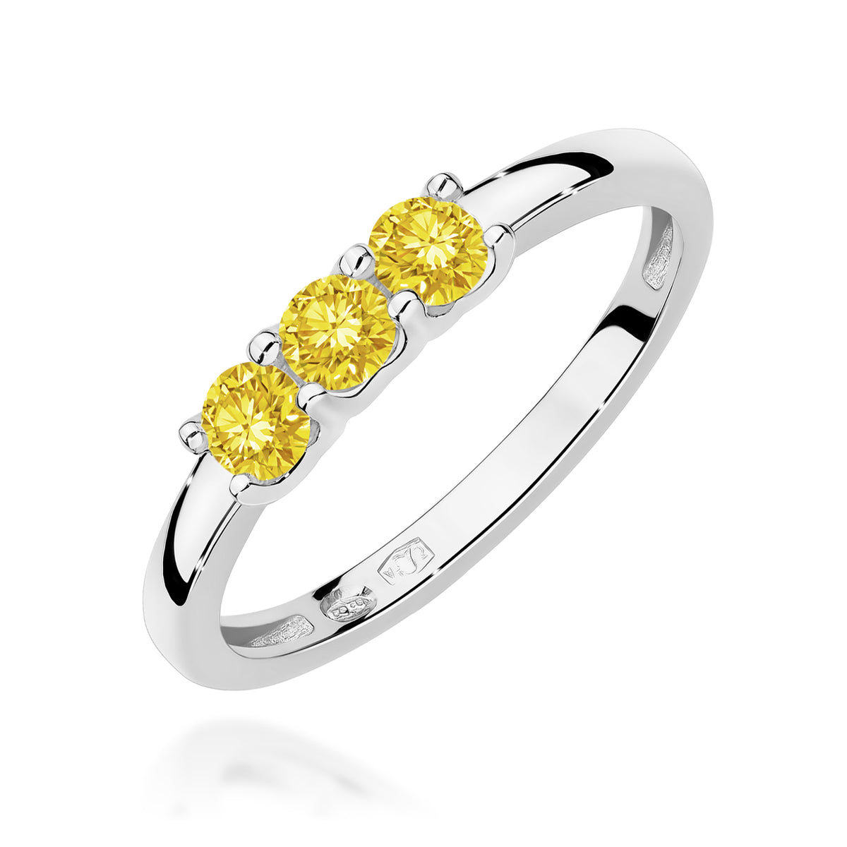 Inel Aur 9K cu Diamante Galbene de Laborator 0.30 ct