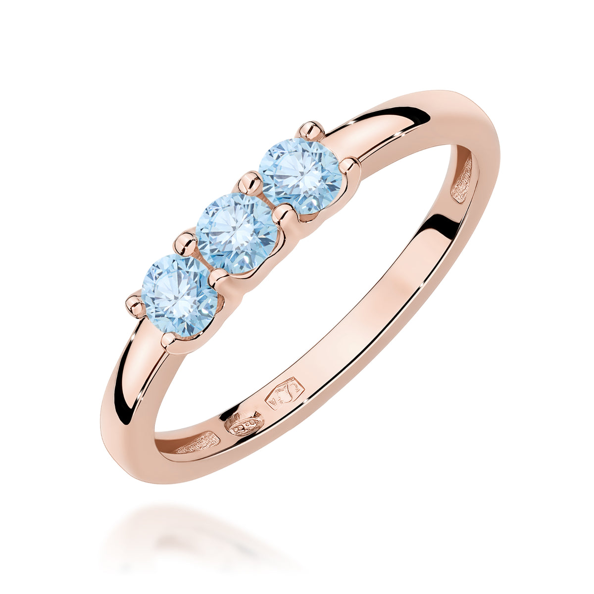 Inel Aur 14K cu Diamante Albastre de Laborator 0.30 ct