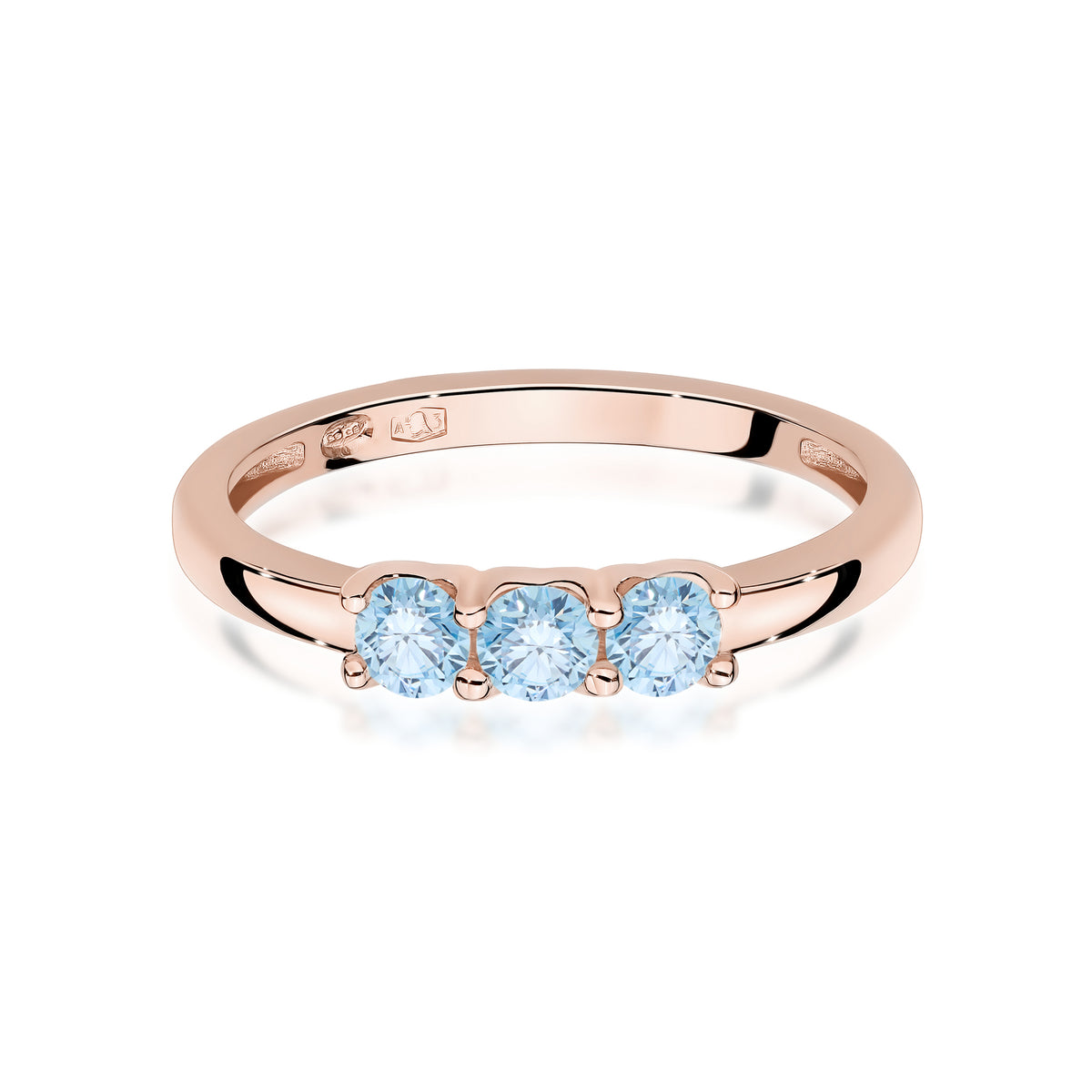 Inel Aur 14K cu Diamante Albastre de Laborator 0.30 ct