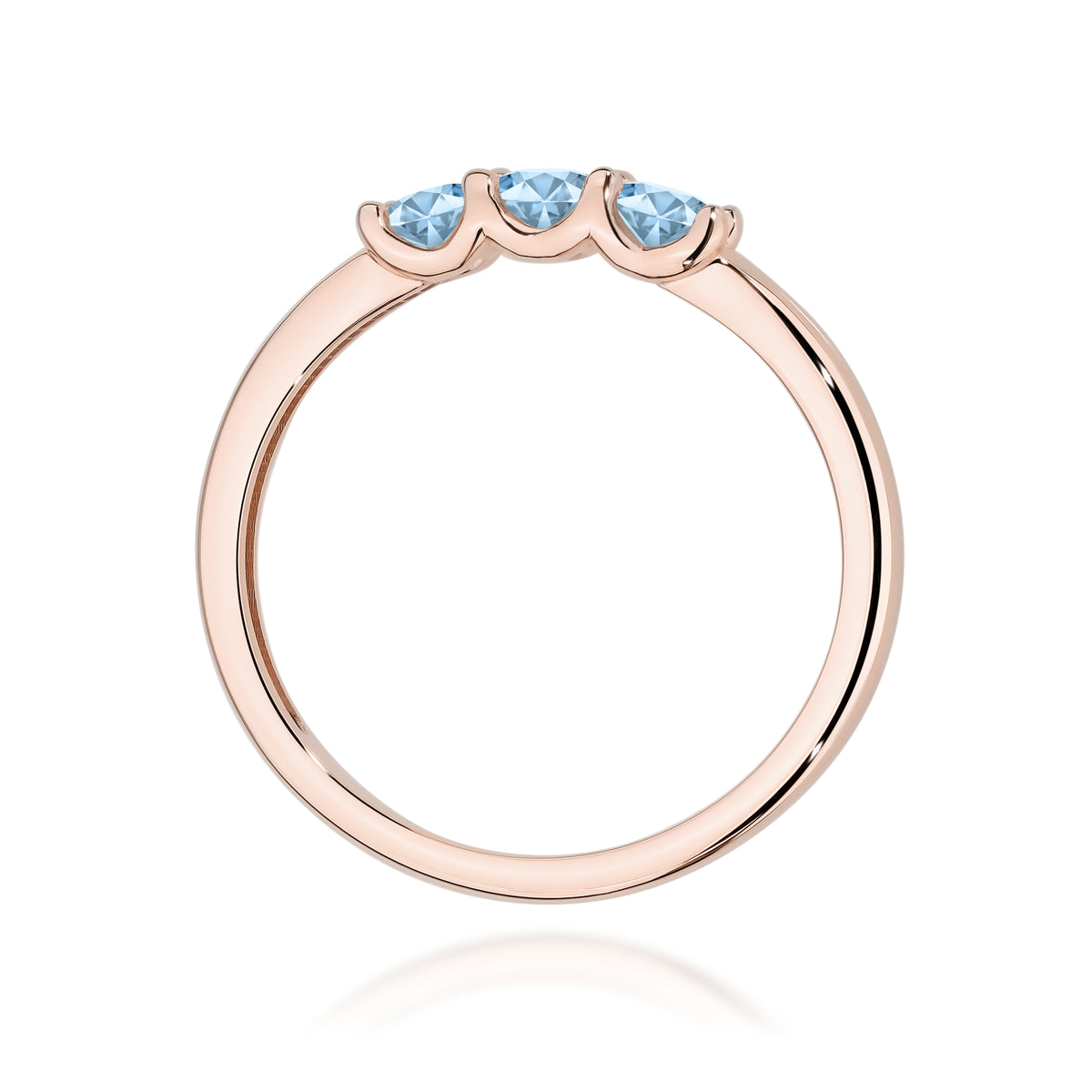Inel Aur 14K cu Diamante Albastre de Laborator 0.30 ct