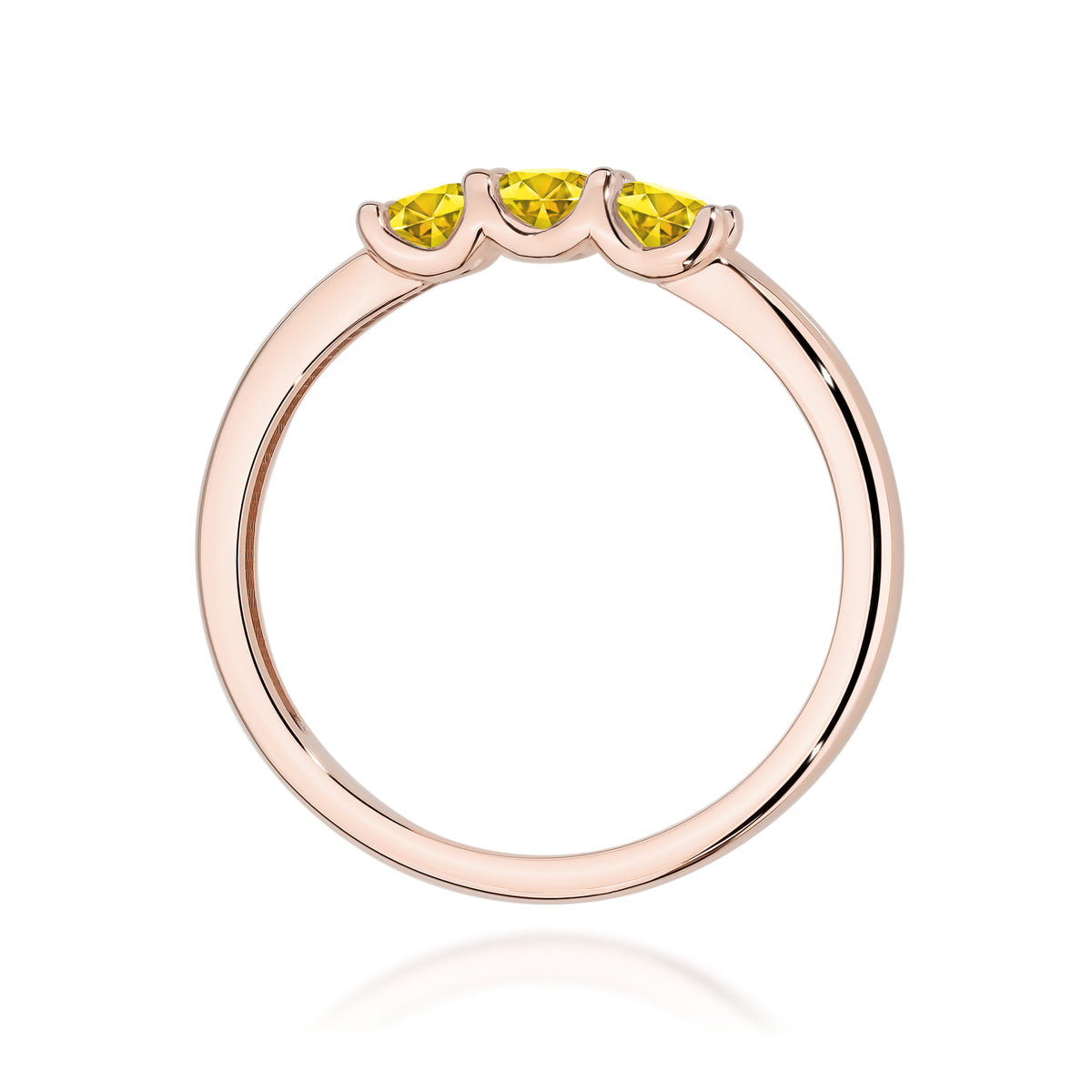 Inel Aur 14K cu Diamante Galbene de Laborator 0.30 ct