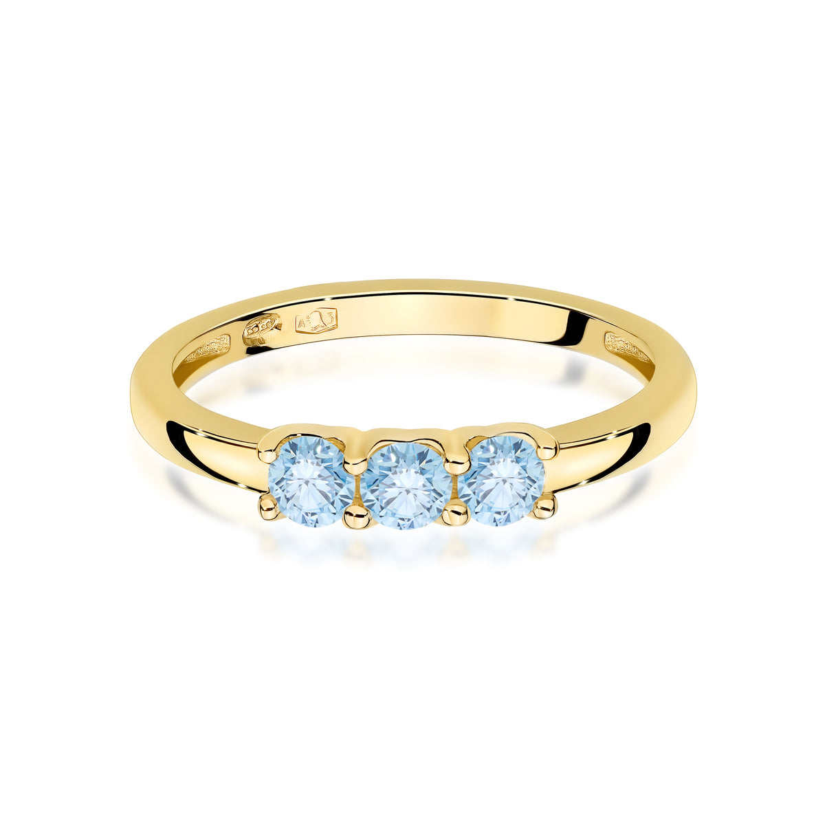 Inel Aur 14K cu Diamante Albastre de Laborator 0.30 ct