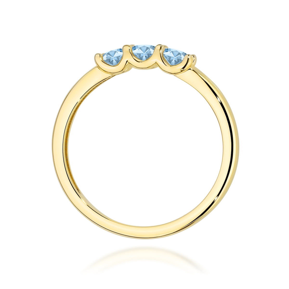 Inel Aur 14K cu Diamante Albastre de Laborator 0.30 ct
