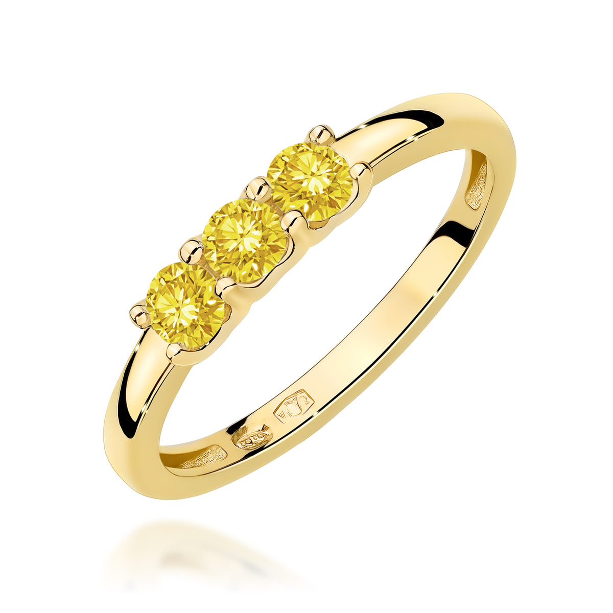 Inel Aur 14K cu Diamante Galbene de Laborator 0.30 ct