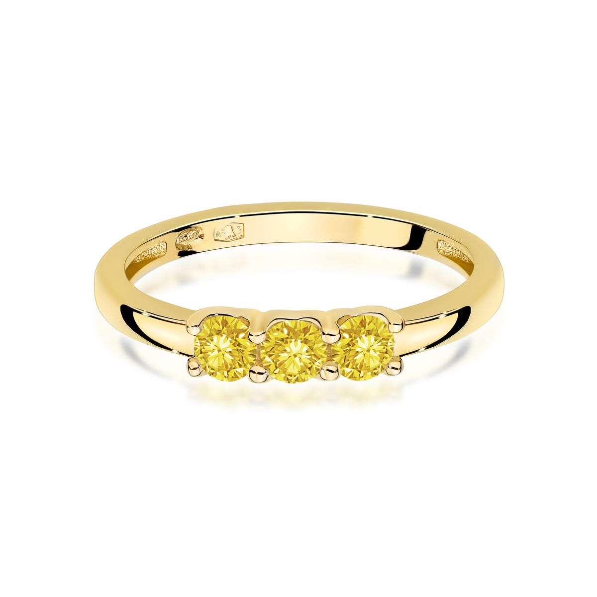 Inel Aur 14K cu Diamante Galbene de Laborator 0.30 ct