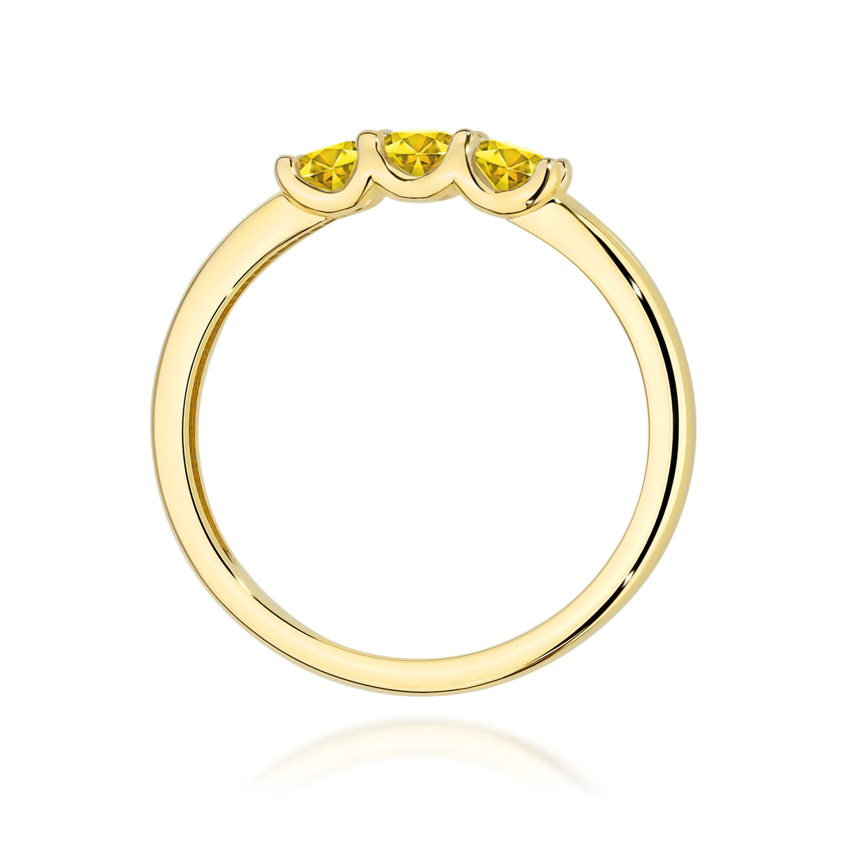 Inel Aur 9K cu Diamante Galbene de Laborator 0.30 ct