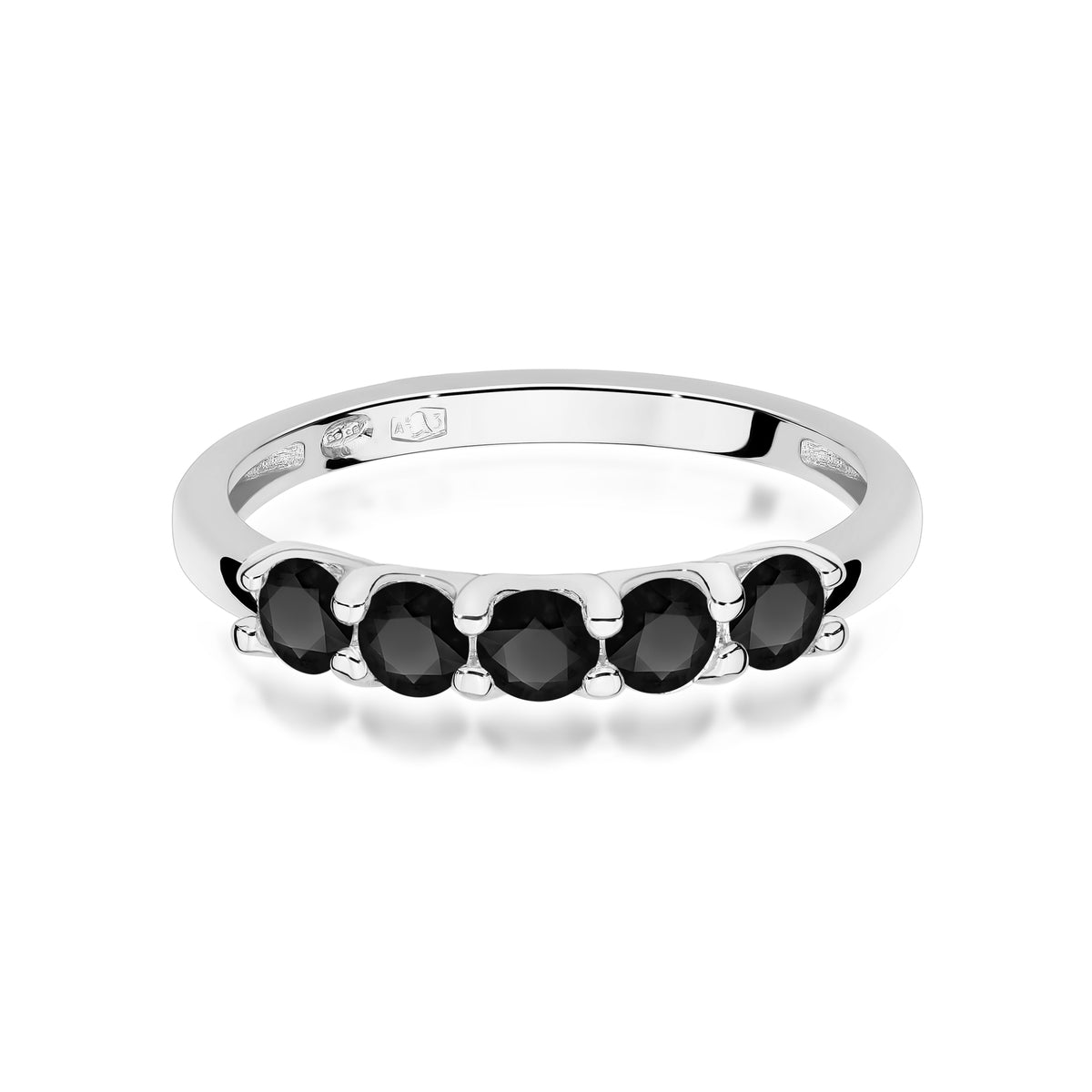 Inel Aur 14K cu Diamante Naturale Negre 0.60 ct