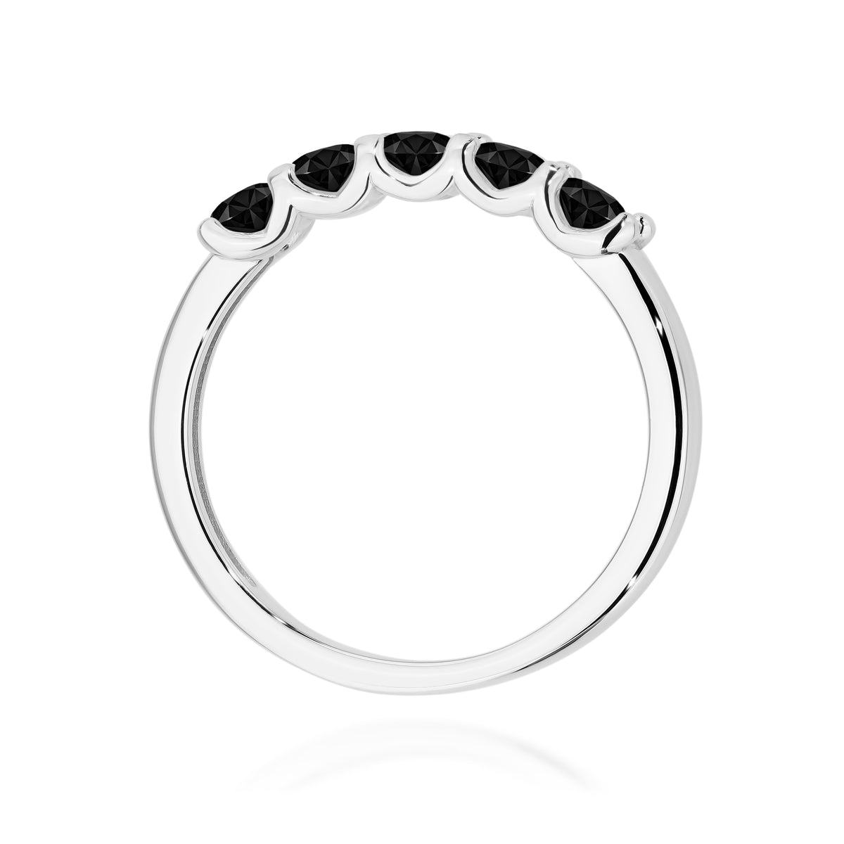 Inel Aur 14K cu Diamante Naturale Negre 0.60 ct