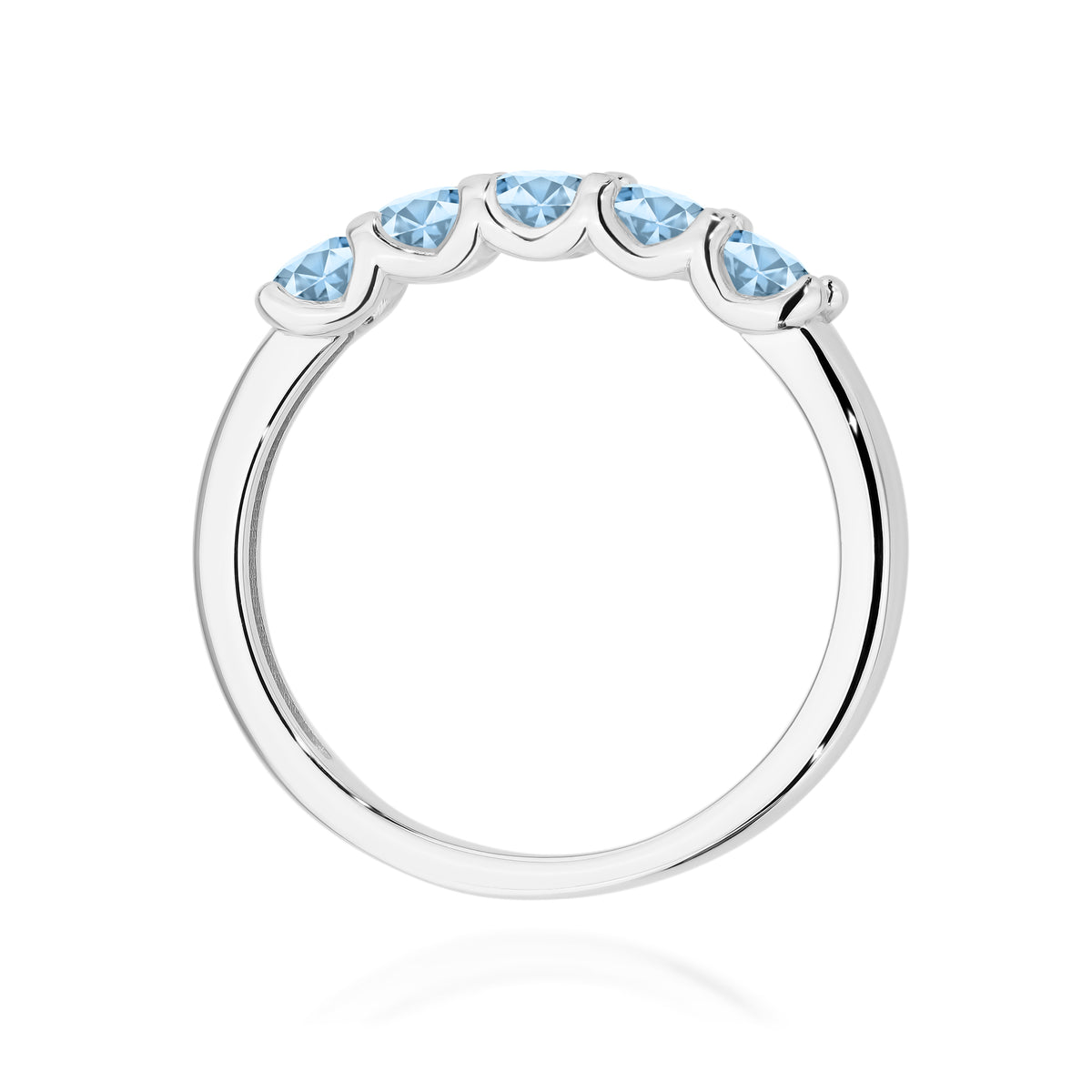 Inel Aur 14K cu Diamante Albastre de Laborator 0.50 ct