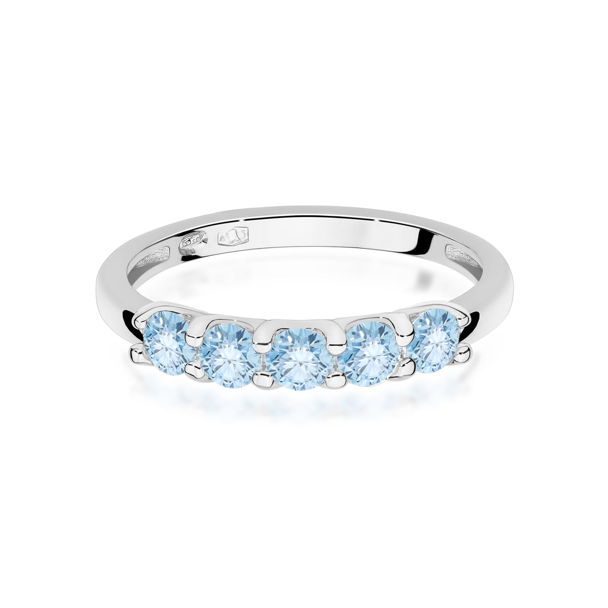 Inel Aur 9K cu Diamante Albastre de Laborator 0.50 ct