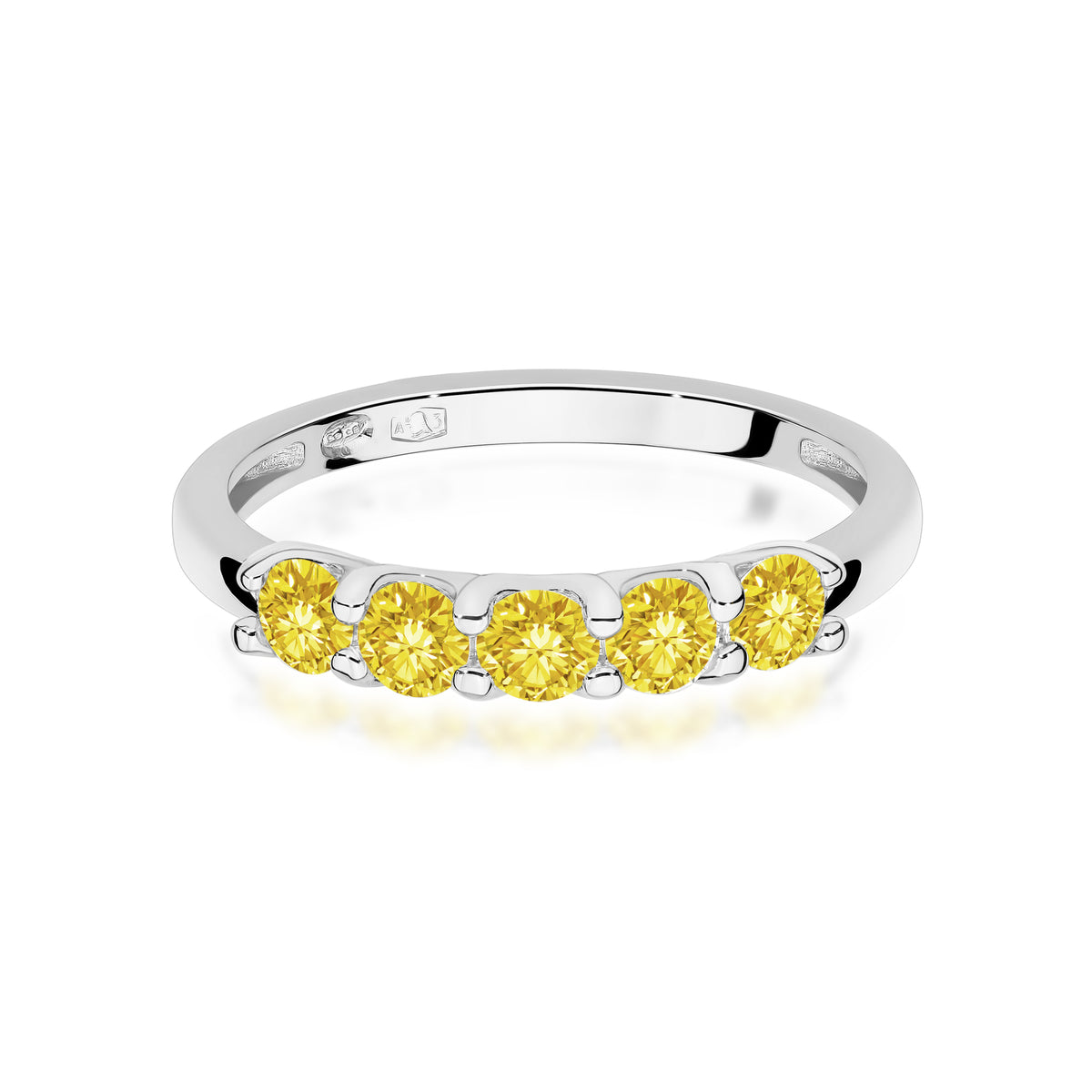 Inel Aur 9K cu Diamante Galbene de Laborator 0.50 ct