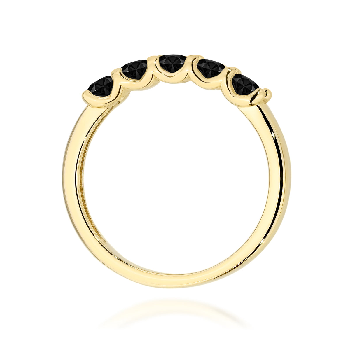 Inel Aur 14K cu Diamante Naturale Negre 0.60 ct