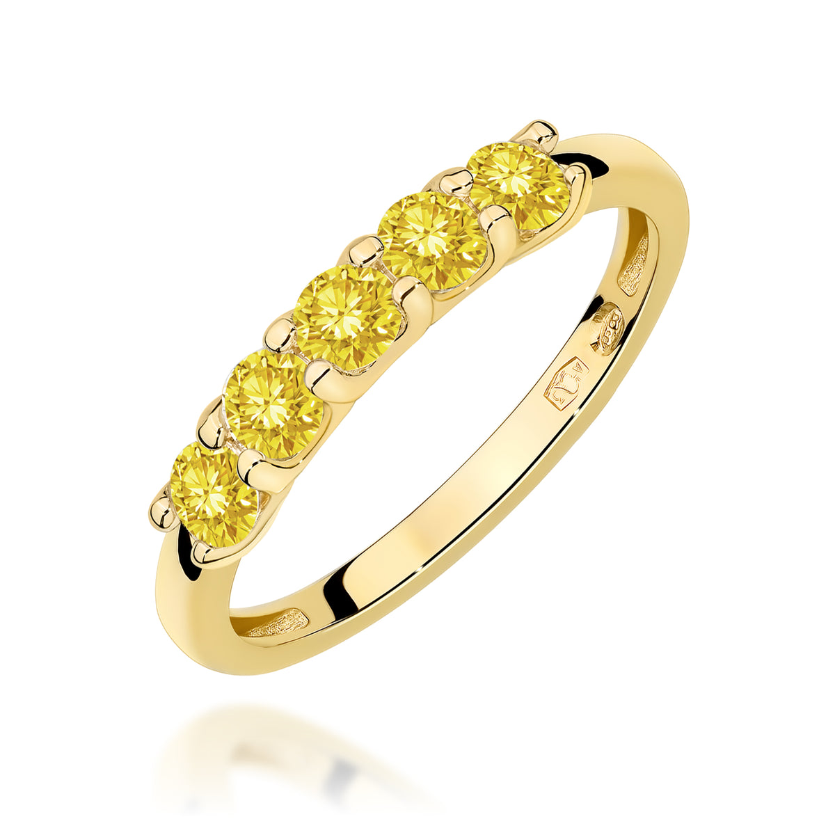 Inel Aur 14K cu Diamante Galbene de Laborator 0.50 ct