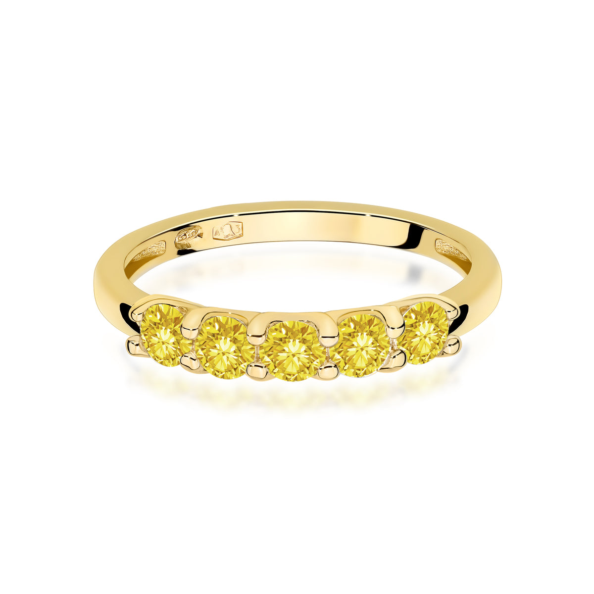 Inel Aur 14K cu Diamante Galbene de Laborator 0.50 ct