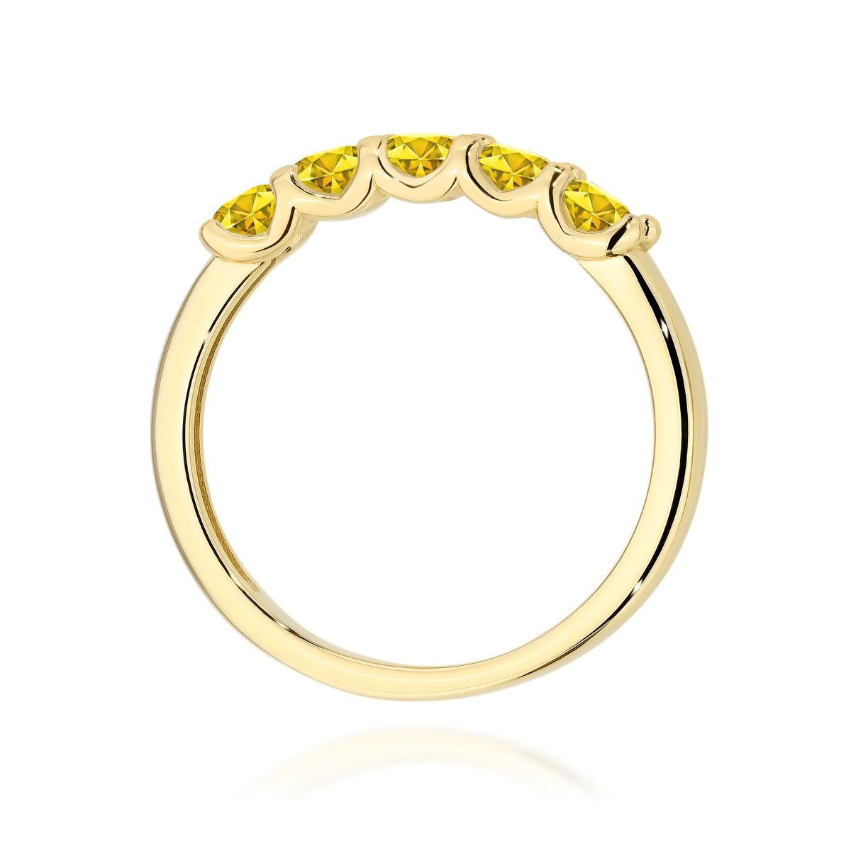 Inel Aur 14K cu Diamante Galbene de Laborator 0.50 ct