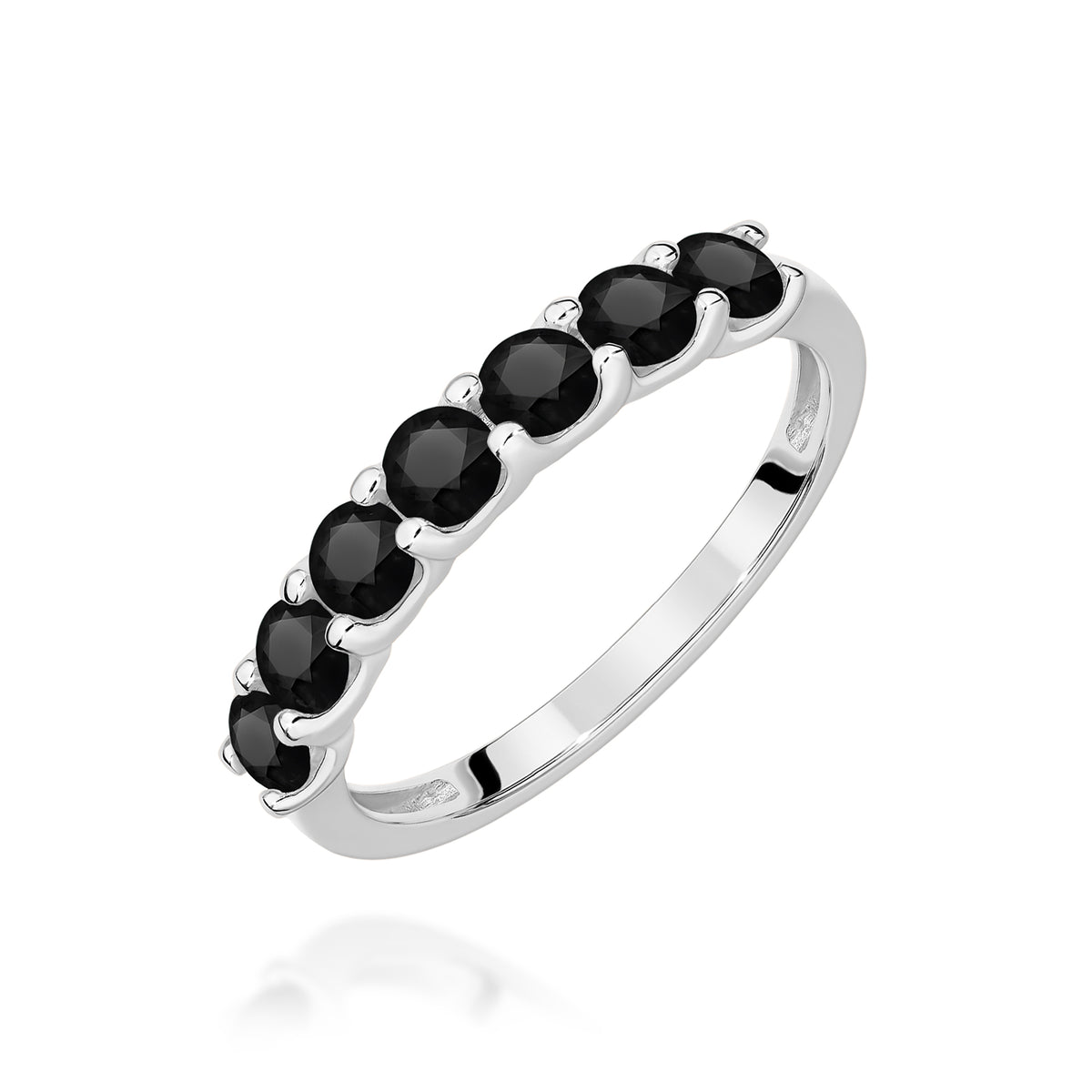 Inel Aur 14K cu Diamante Naturale Negre 0.84 ct