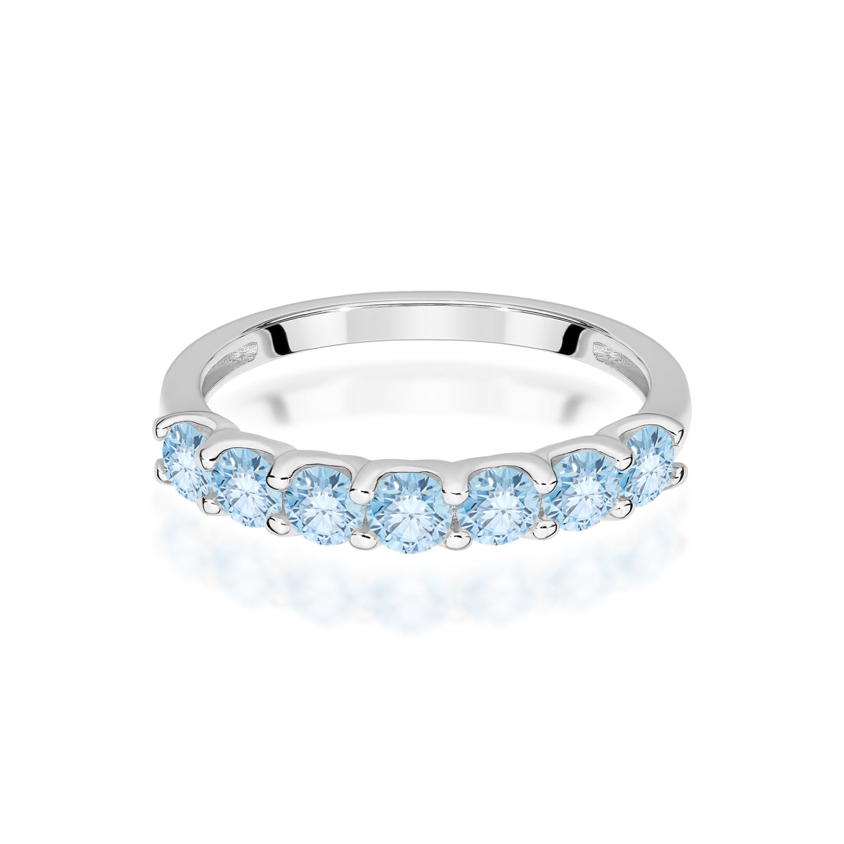 Inel Aur 14K cu Diamante Albastre de Laborator 0.70 ct