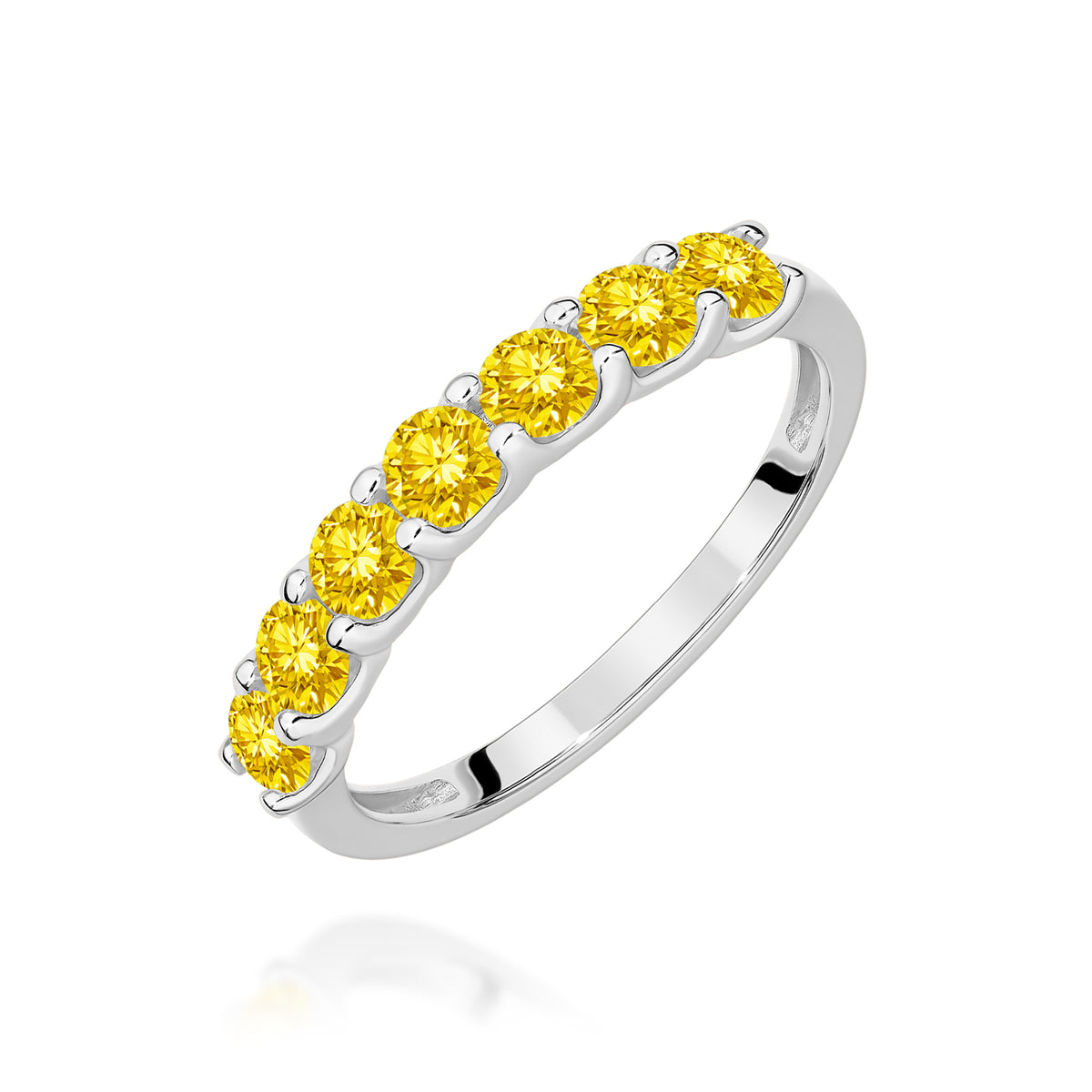 Inel Aur 14K cu Diamante Galbene de Laborator 0.70 ct