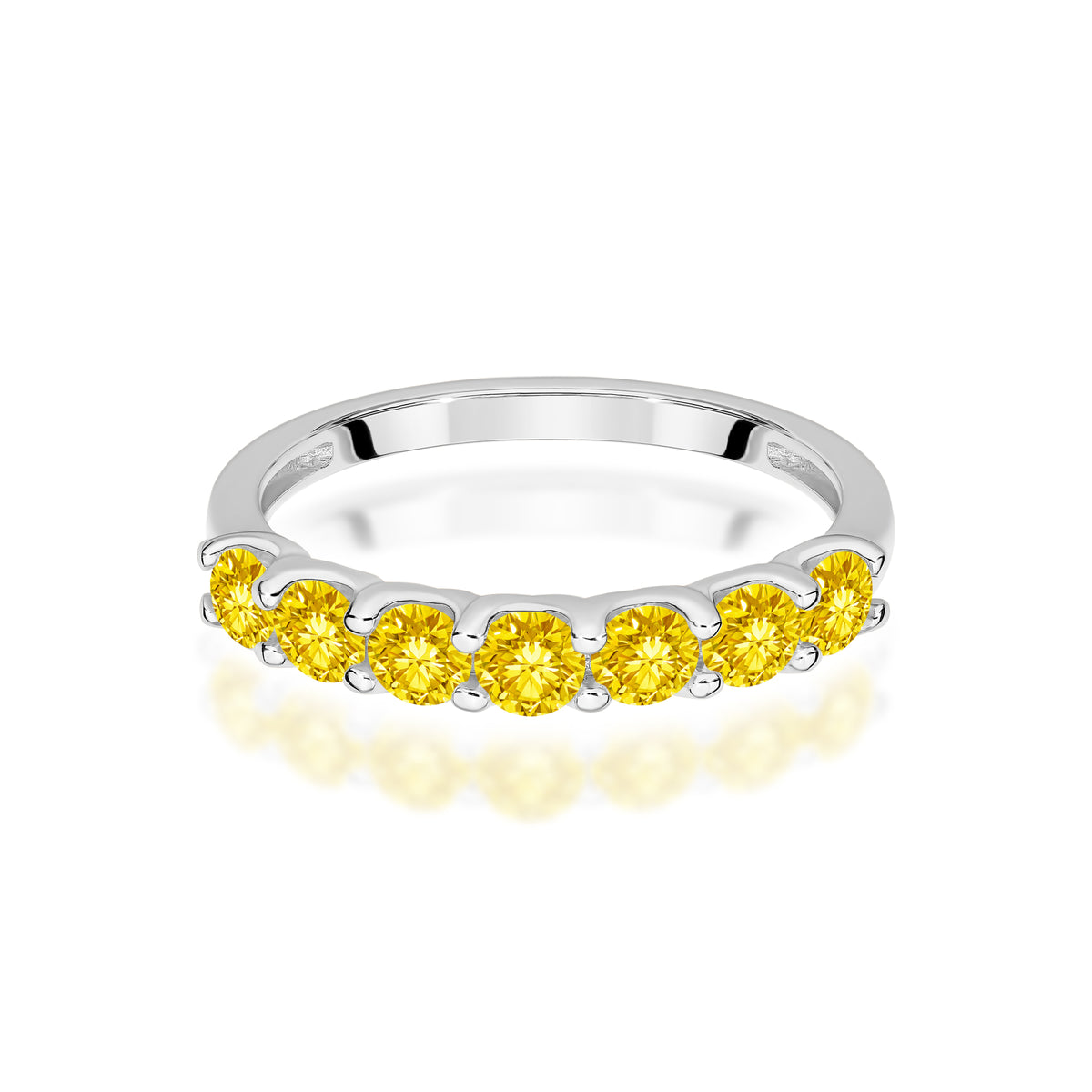 Inel Aur 14K cu Diamante Galbene de Laborator 0.70 ct