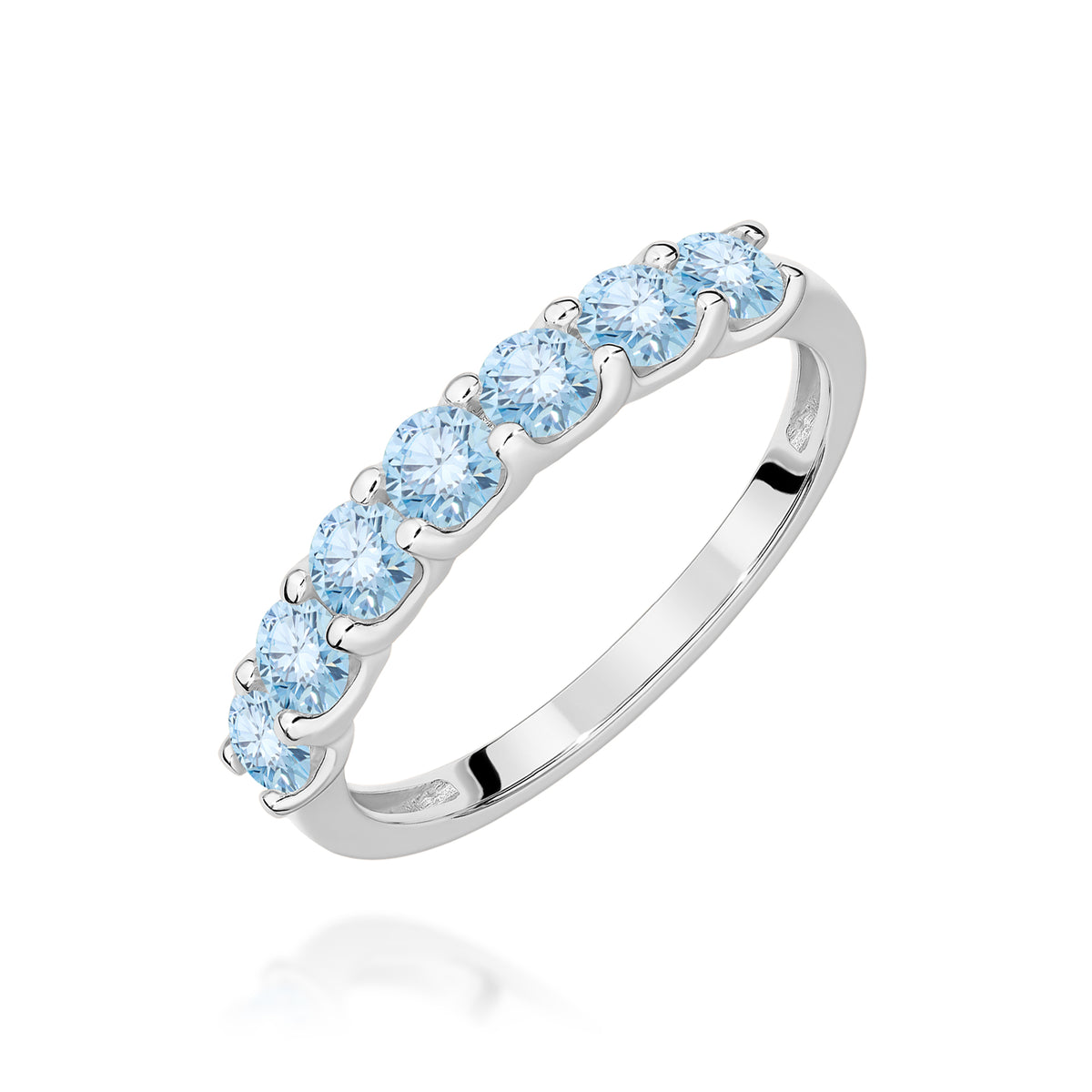 Inel Aur 9K cu Diamante Albastre de Laborator 0.70 ct