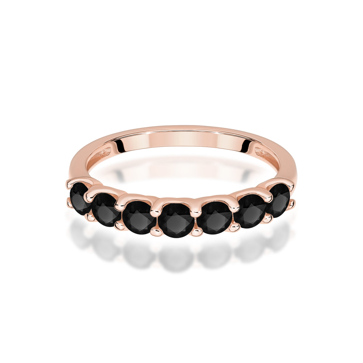 Inel Aur 14K cu Diamante Naturale Negre 0.84 ct