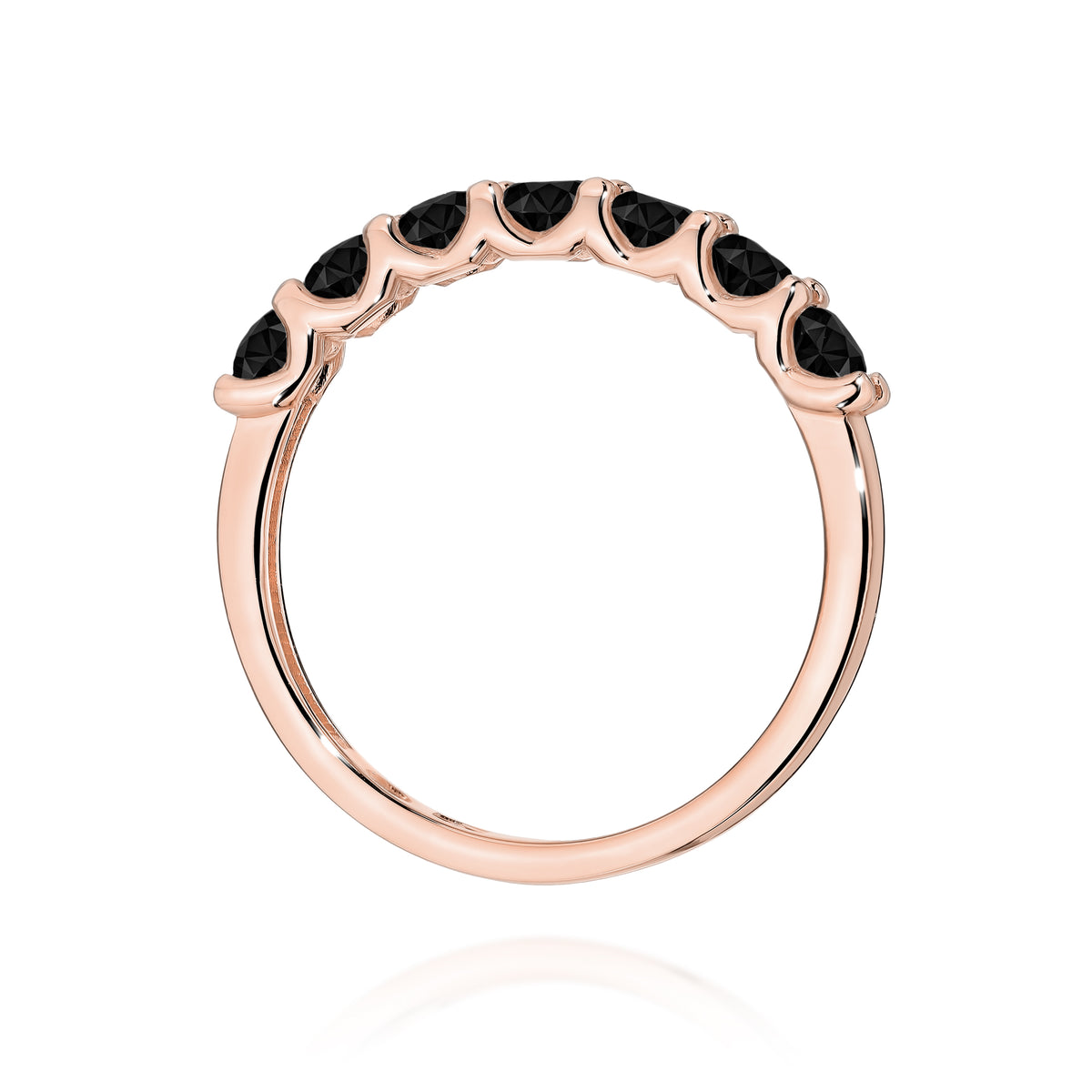 Inel Aur 14K cu Diamante Naturale Negre 0.84 ct