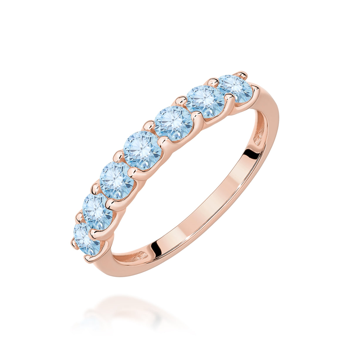 Inel Aur 14K cu Diamante Albastre de Laborator 0.70 ct