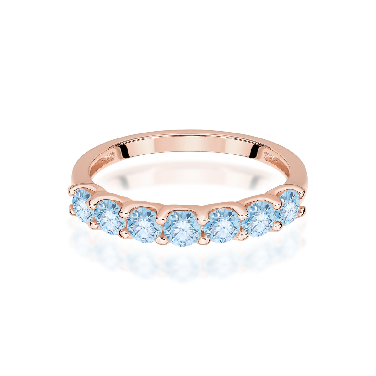 Inel Aur 14K cu Diamante Albastre de Laborator 0.70 ct
