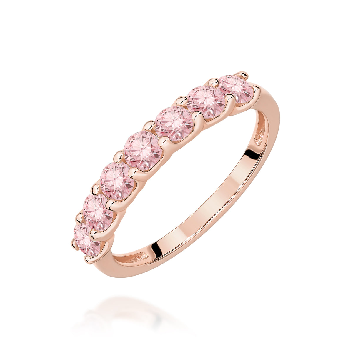 Inel Aur 14K cu Diamante Roz de Laborator 0.70 ct