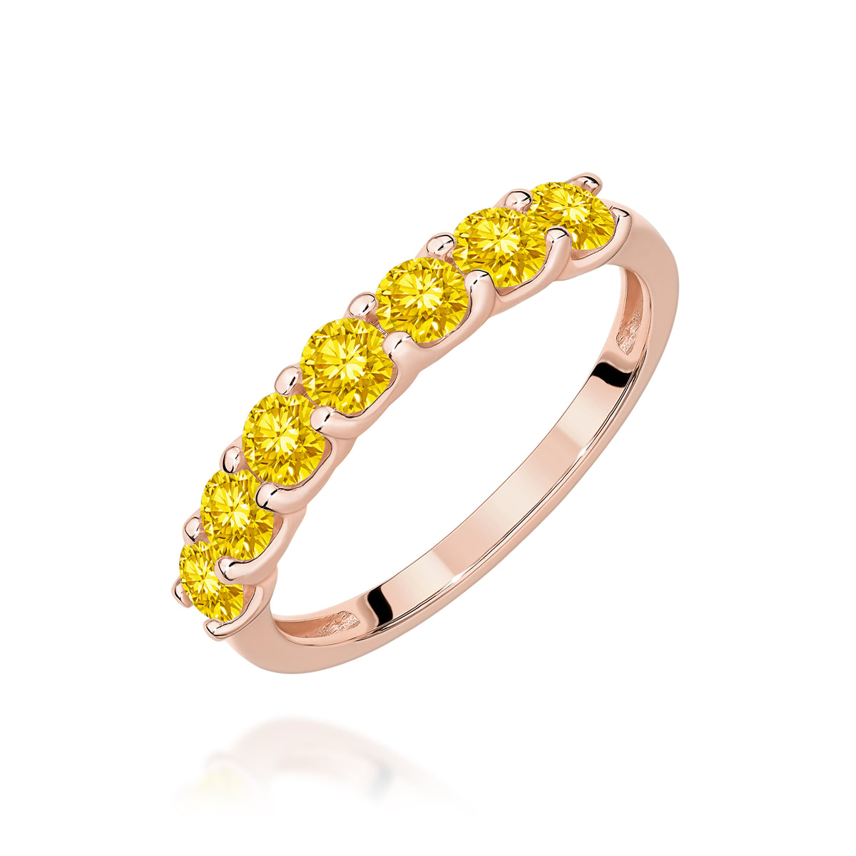 Inel Aur 14K cu Diamante Galbene de Laborator 0.70 ct