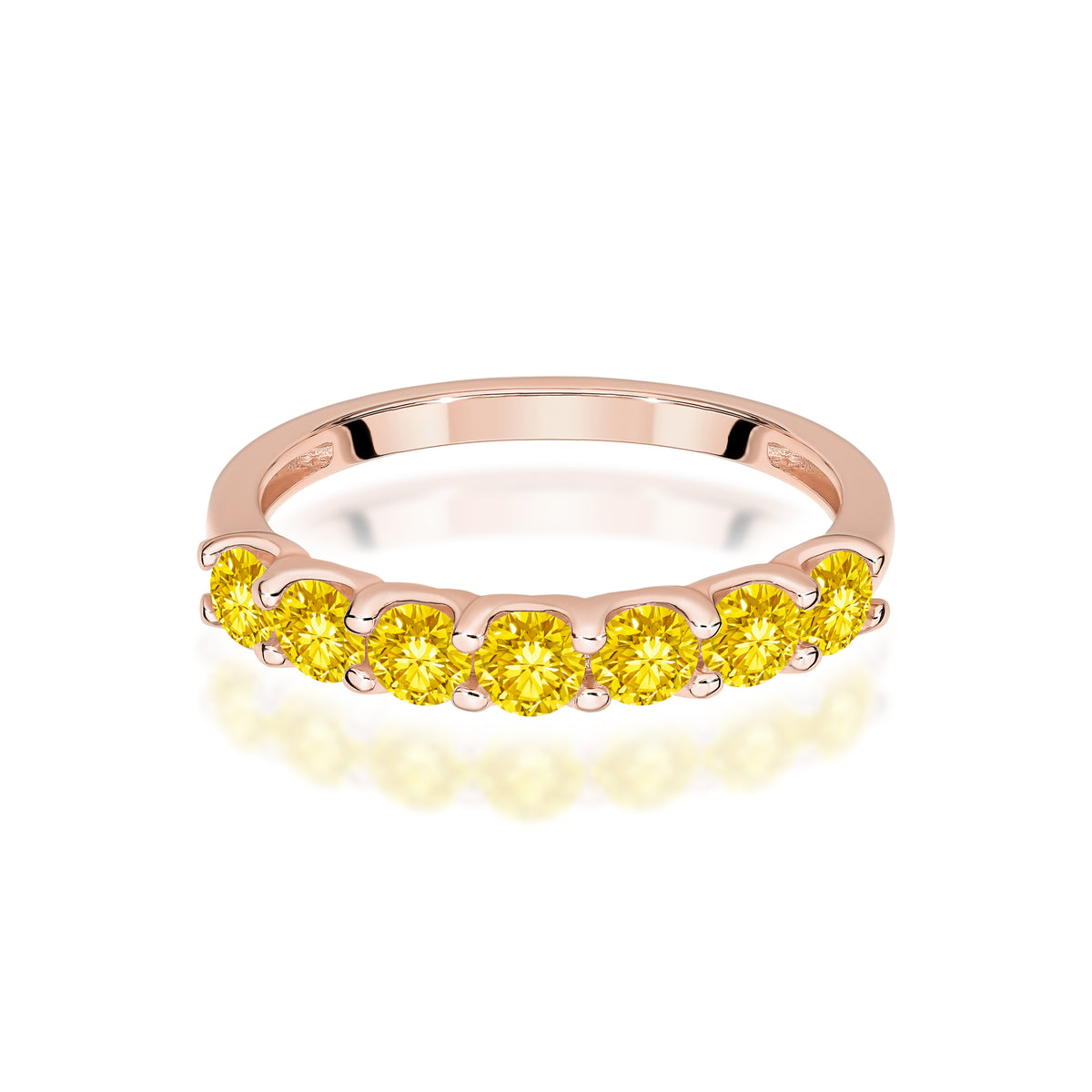 Inel Aur 14K cu Diamante Galbene de Laborator 0.70 ct