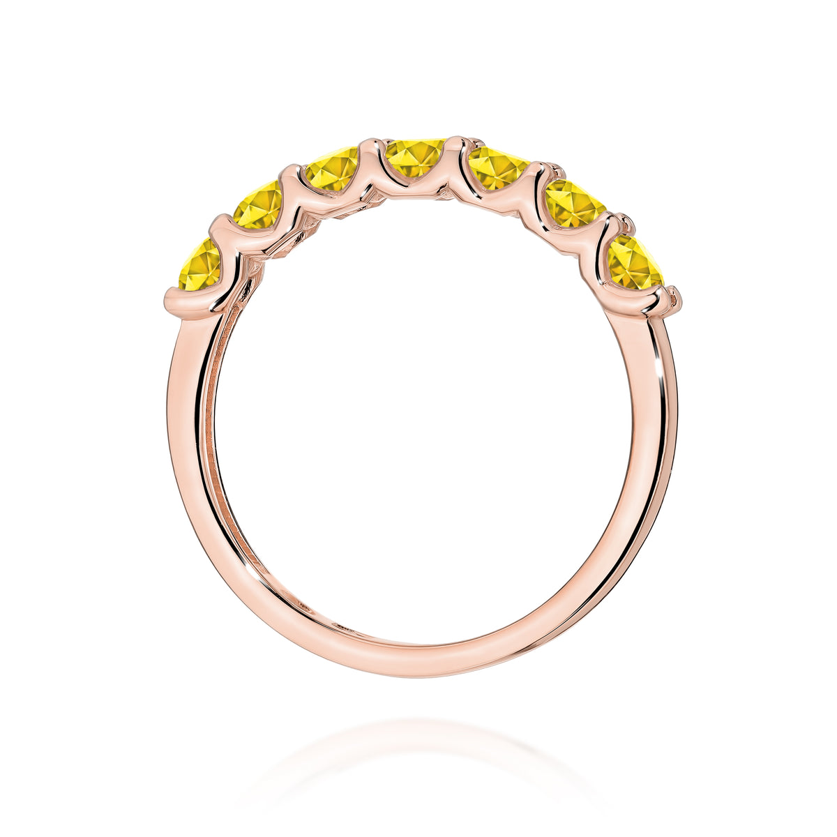 Inel Aur 14K cu Diamante Galbene de Laborator 0.70 ct
