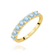 Inel Aur 14K cu Diamante Albastre de Laborator 0.70 ct