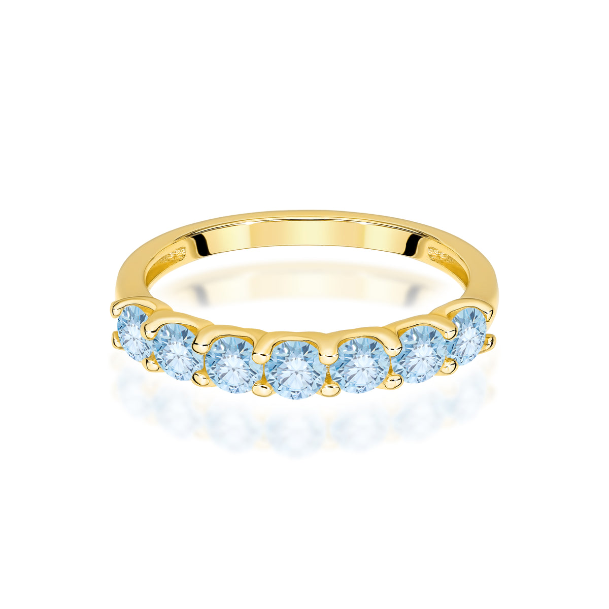 Inel Aur 14K cu Diamante Albastre de Laborator 0.70 ct