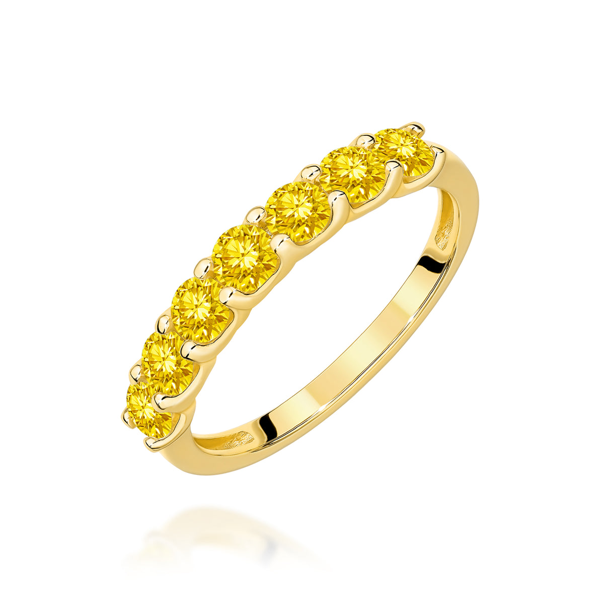 Inel Aur 14K cu Diamante Galbene de Laborator 0.70 ct
