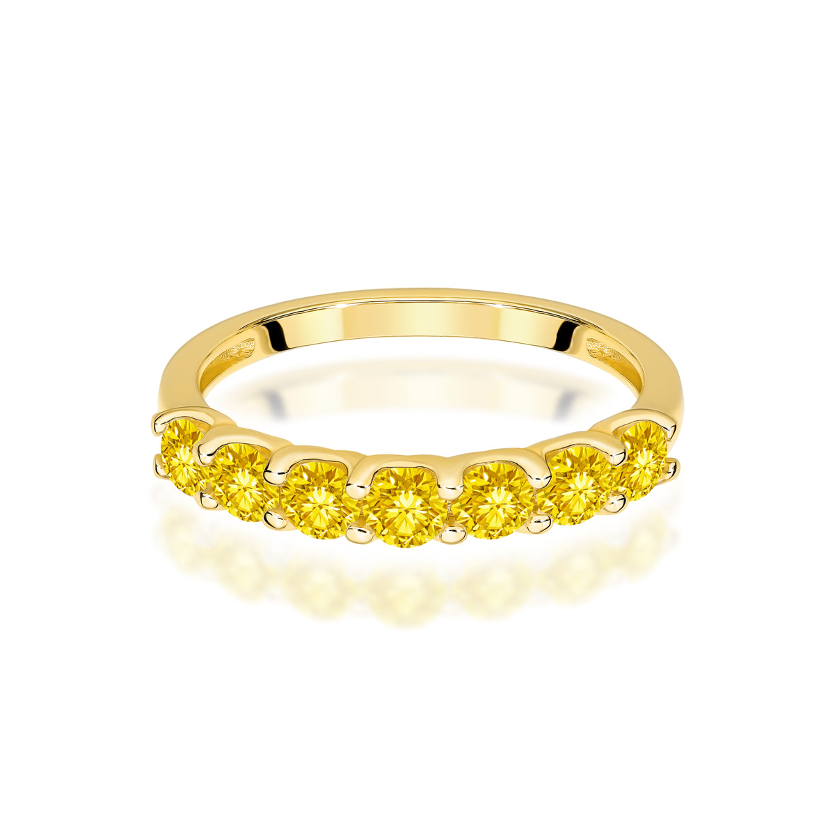 Inel Aur 14K cu Diamante Galbene de Laborator 0.70 ct
