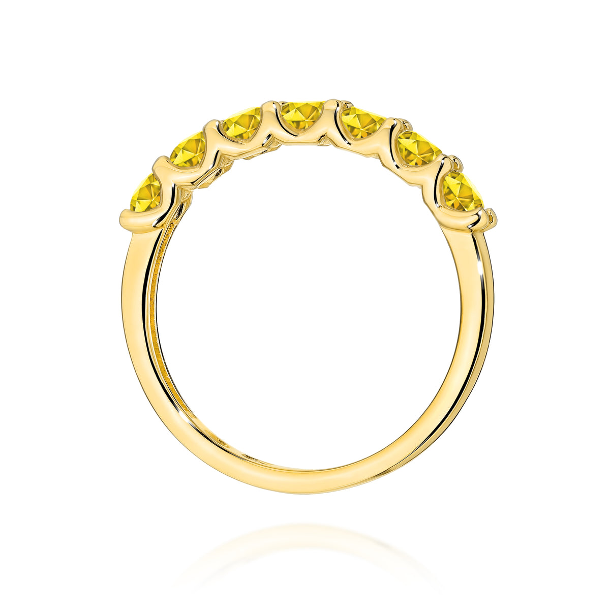 Inel Aur 14K cu Diamante Galbene de Laborator 0.70 ct
