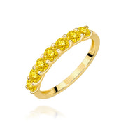 Inel Aur 9K cu Diamante Galbene de Laborator 0.70 ct
